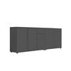 SIDEBOARD Mailand Set 10  in 184,5/73/33 cm  - Anthrazit/Schwarz, MODERN, Holzwerkstoff/Kunststoff (184,5/73/33cm) - MID.YOU