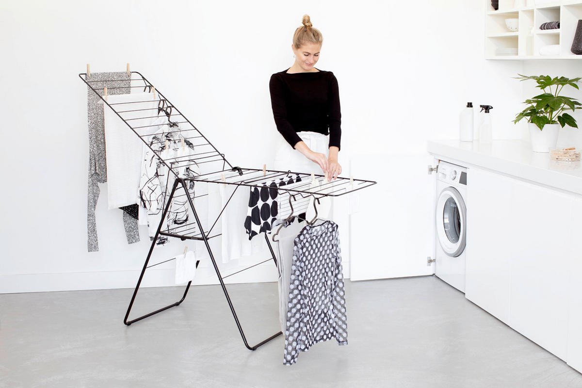 STANDTROCKNER  - Schwarz, Basics, Metall (59.2/98.4/5cm) - Brabantia