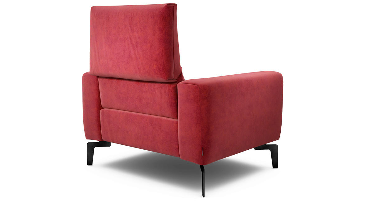 SESSEL Samt Rot    - Rot/Schwarz, Design, Textil/Metall (110/85/86-94cm) - SENSOO