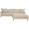 ECKSOFA JOKER Creme Cord  - Creme/Schwarz, Design, Textil/Metall (268/193cm) - P & B
