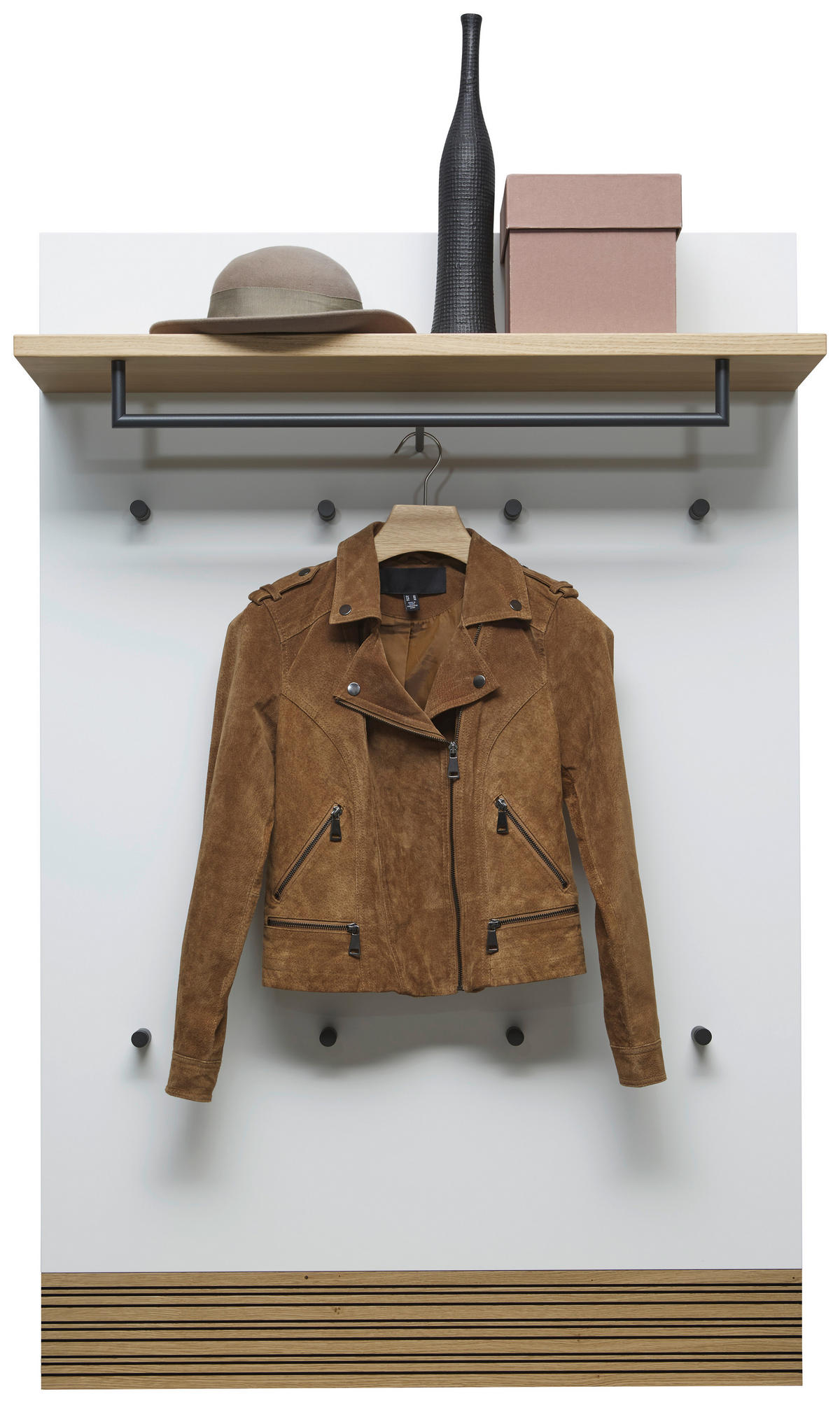 GARDEROBENPANEEL  in 92/140/28 cm  - Eichefarben/Anthrazit, Design, Holzwerkstoff/Metall (92/140/28cm) - Dieter Knoll