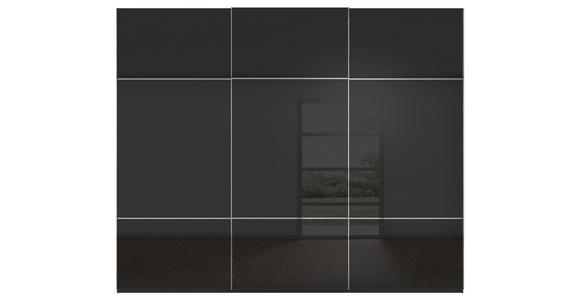 SCHWEBETÜRENSCHRANK in Schwarz - Chromfarben/Schwarz, KONVENTIONELL, Glas/Holzwerkstoff (242/223/68cm) - Novel