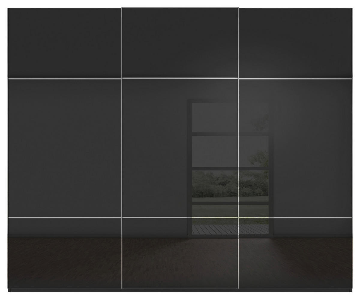 SCHWEBETÜRENSCHRANK  in Schwarz  - Chromfarben/Schwarz, KONVENTIONELL, Glas/Holzwerkstoff (271/223/68cm) - Novel