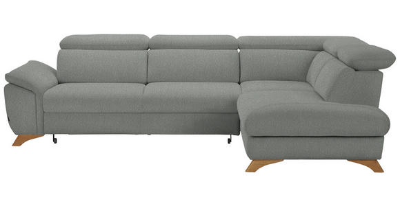 ECKSOFA in Chenille Silberfarben  - Eichefarben/Silberfarben, MODERN, Holz/Textil (287/212cm) - Valnatura