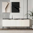 SIDEBOARD  in 200/75/47 cm  - Creme/Schwarz, MODERN, Holzwerkstoff/Metall (200/75/47cm) - Carryhome