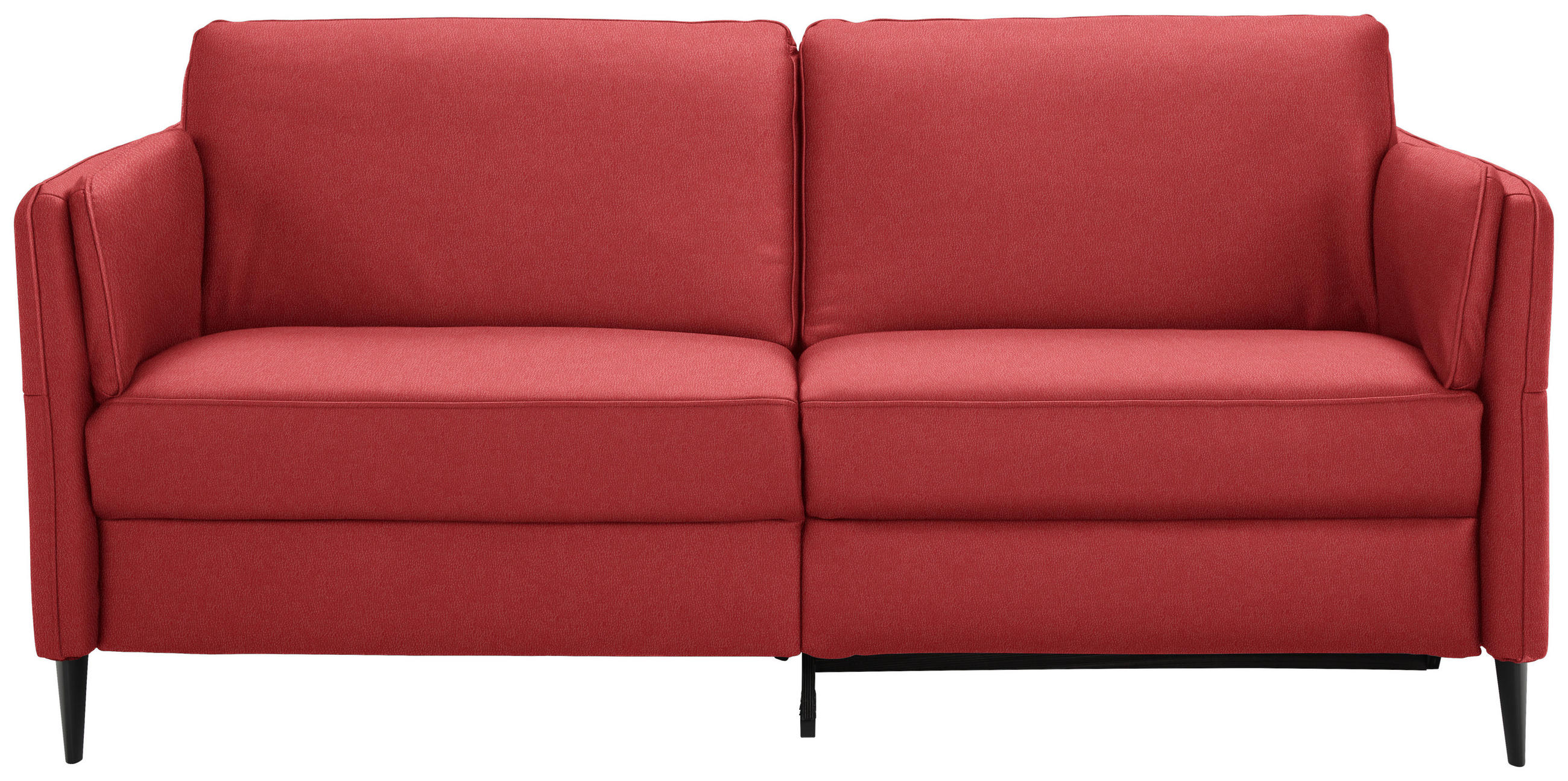 3-SITZER-SOFA in Echtleder Rot  - Rot/Schwarz, Design, Leder/Metall (190/84/99cm) - Dieter Knoll