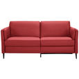 3-SITZER-SOFA in Leder Rot  - Rot/Schwarz, Design, Leder/Metall (190/84/99cm) - Dieter Knoll