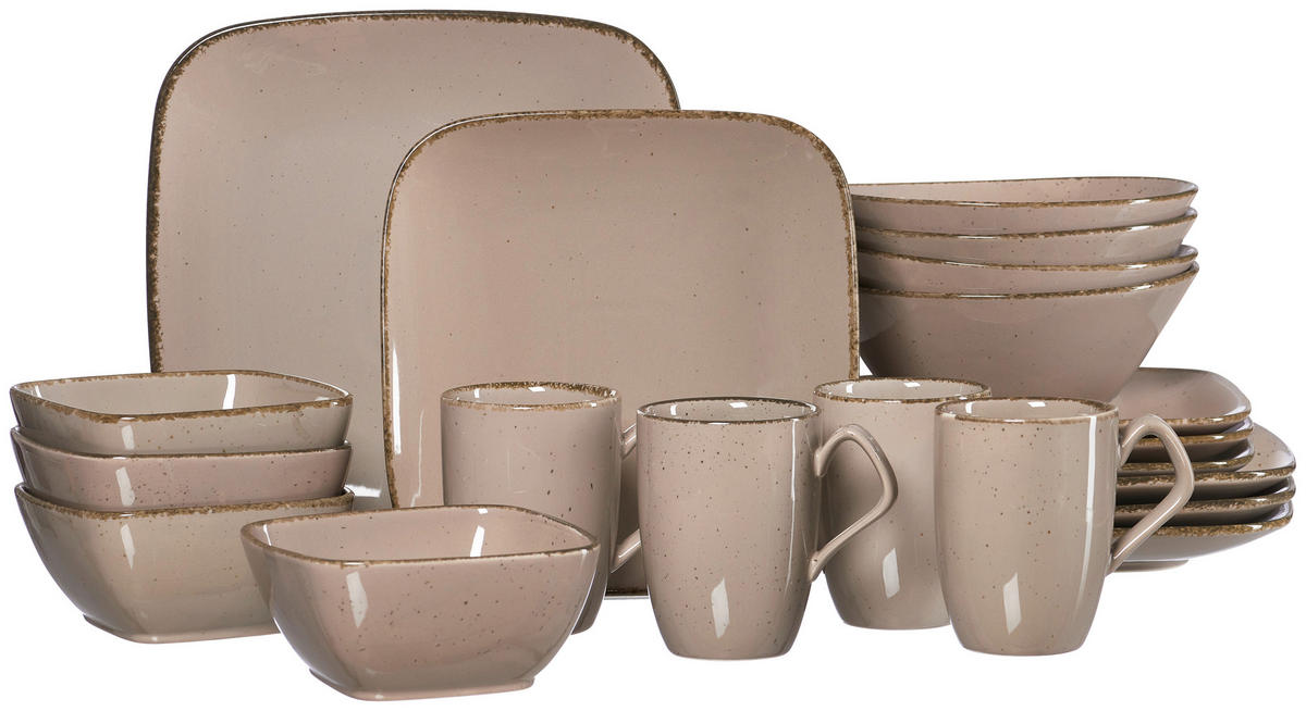 KOMBISERVICE Casa 20-teilig  - Braun, Basics, Keramik - Ritzenhoff Breker