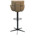 BARHOCKER in Metall, Leder Schwarz, Taupe  - Taupe/Schwarz, Design, Leder/Metall (54/105/53cm) - Dieter Knoll