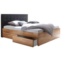 STAURAUMBETT 140/200 cm  Anthrazit, Buchefarben   - Anthrazit/Buchefarben, Modern, Holz/Textil (140/200cm) - Hasena