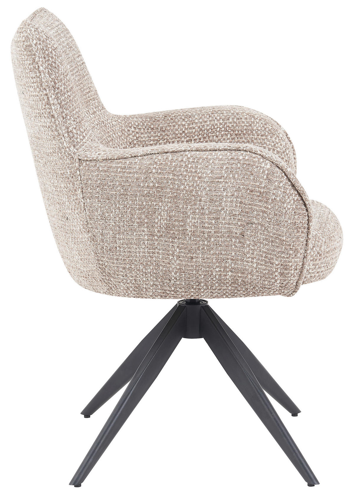ARMLEHNSTUHL  in Chenille  - Graubraun/Schwarz, MODERN, Textil/Metall (63/88/63cm) - Livetastic