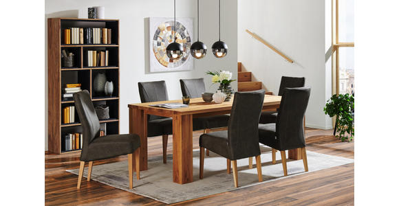 STUHL in Holz, Textil Eichefarben, Dunkelgrau - Eichefarben/Dunkelgrau, KONVENTIONELL, Holz/Textil (44/98/64cm) - Venda