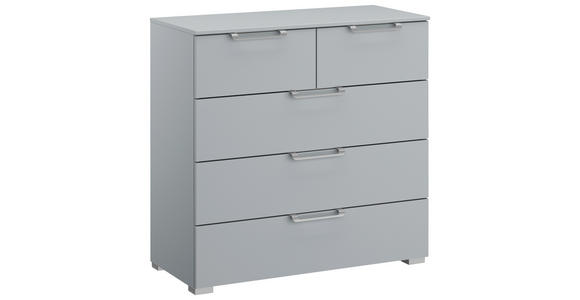 KOMMODE , 80/81/42 cm, 5 Schublade(n)  - Silberfarben/Hellgrau, Design, Holzwerkstoff/Kunststoff (80/81/42cm) - Novel