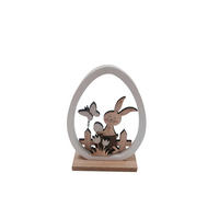 DEKORAČNÉ VAJÍČKO - hnedá/biela, Lifestyle, drevo (11/16/4cm)