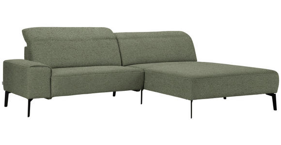 ECKSOFA  in Mikrofaser Grün  273/203 cm  - Schwarz/Grün, Design, Textil/Metall (273/203cm) - Johann Jakob