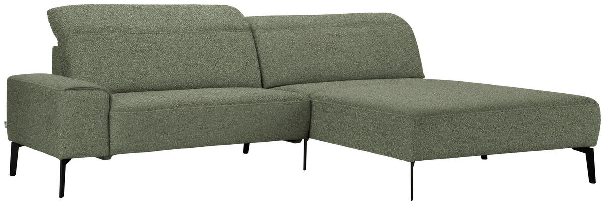 ECKSOFA in Mikrofaser Grün  273/203 cm  - Schwarz/Grün, Design, Textil/Metall (273/203cm) - Johann Jakob