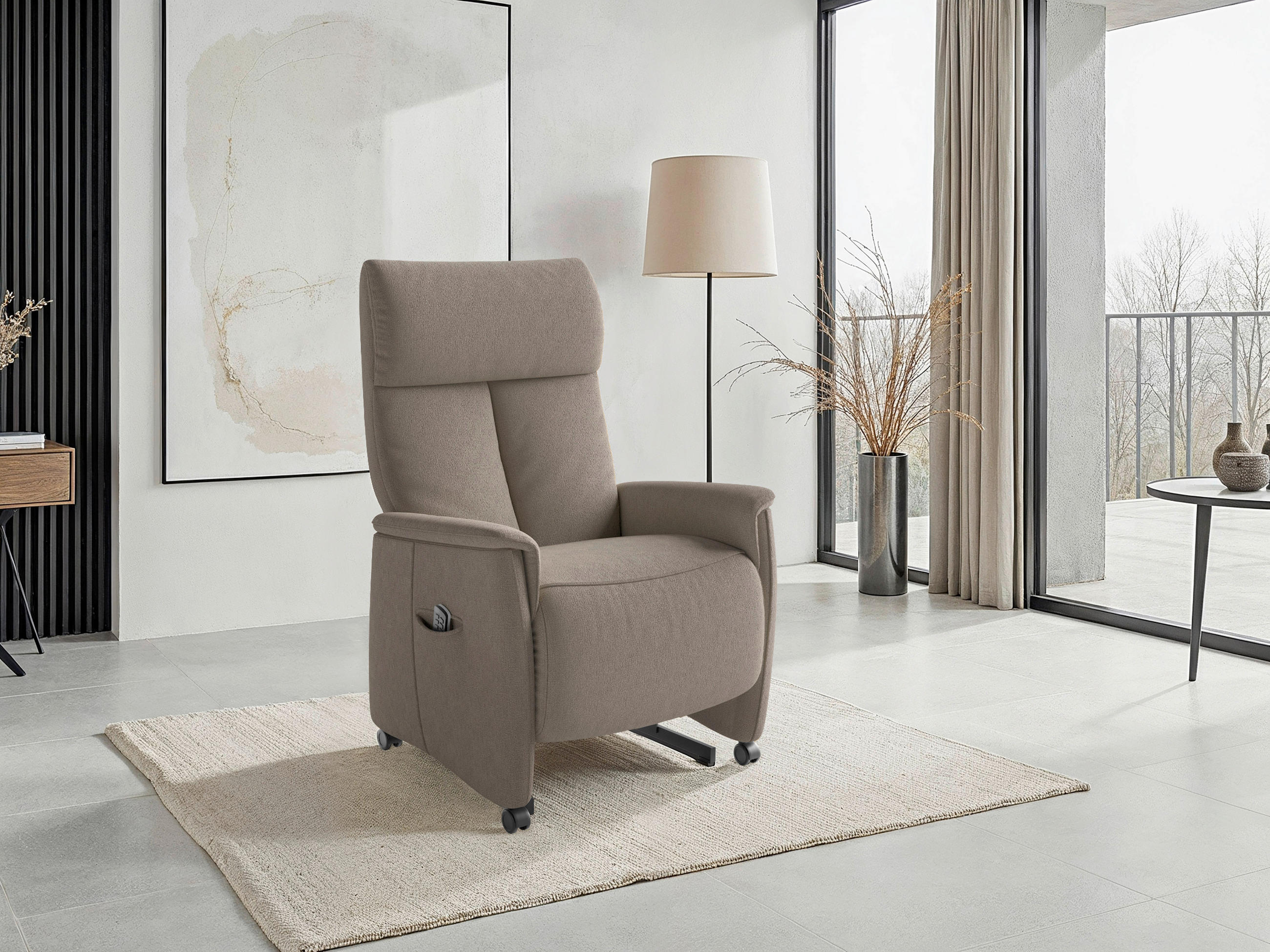 Sit & More RELAXAČNÍ KŘESLO, textil, šedohnědá
