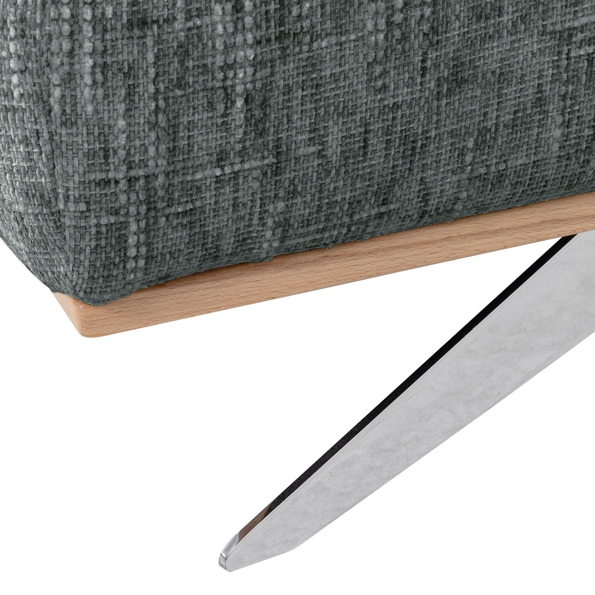 ECKSOFA PORTLAND Anthrazit Struktur Kopfteilverstellung  - Chromfarben/Anthrazit, Design, Holz/Textil (295/187cm) - Livetastic