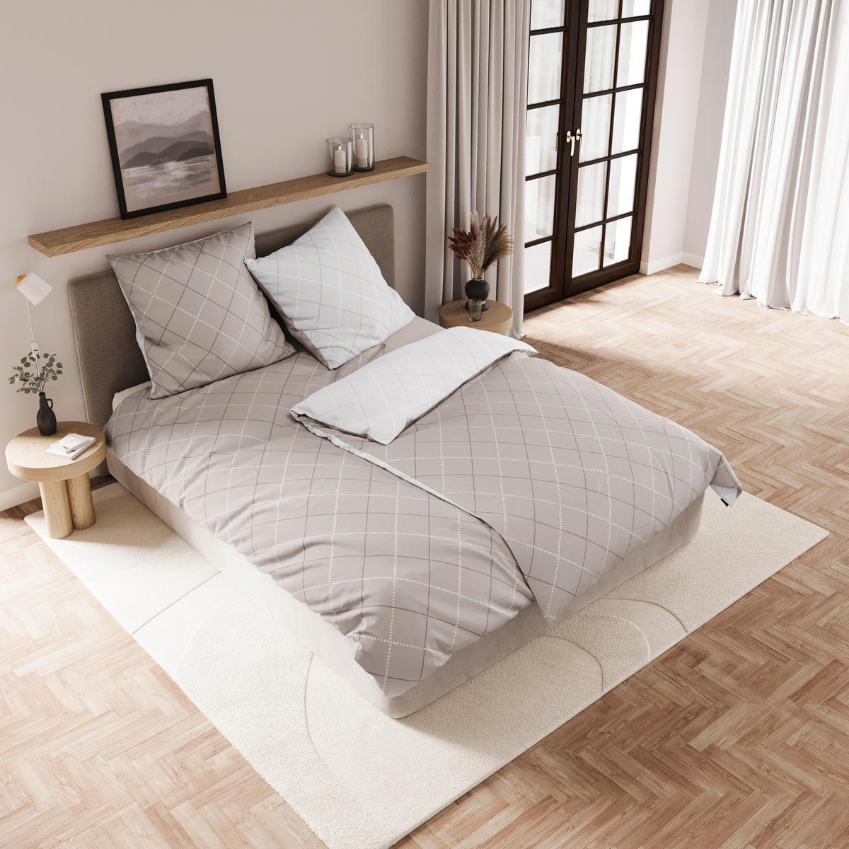 BETTWÄSCHE 2-teilig Flanell, Makosatin 140/200 cm  - Beige, Basics, Textil (140/200cm) - Bugatti