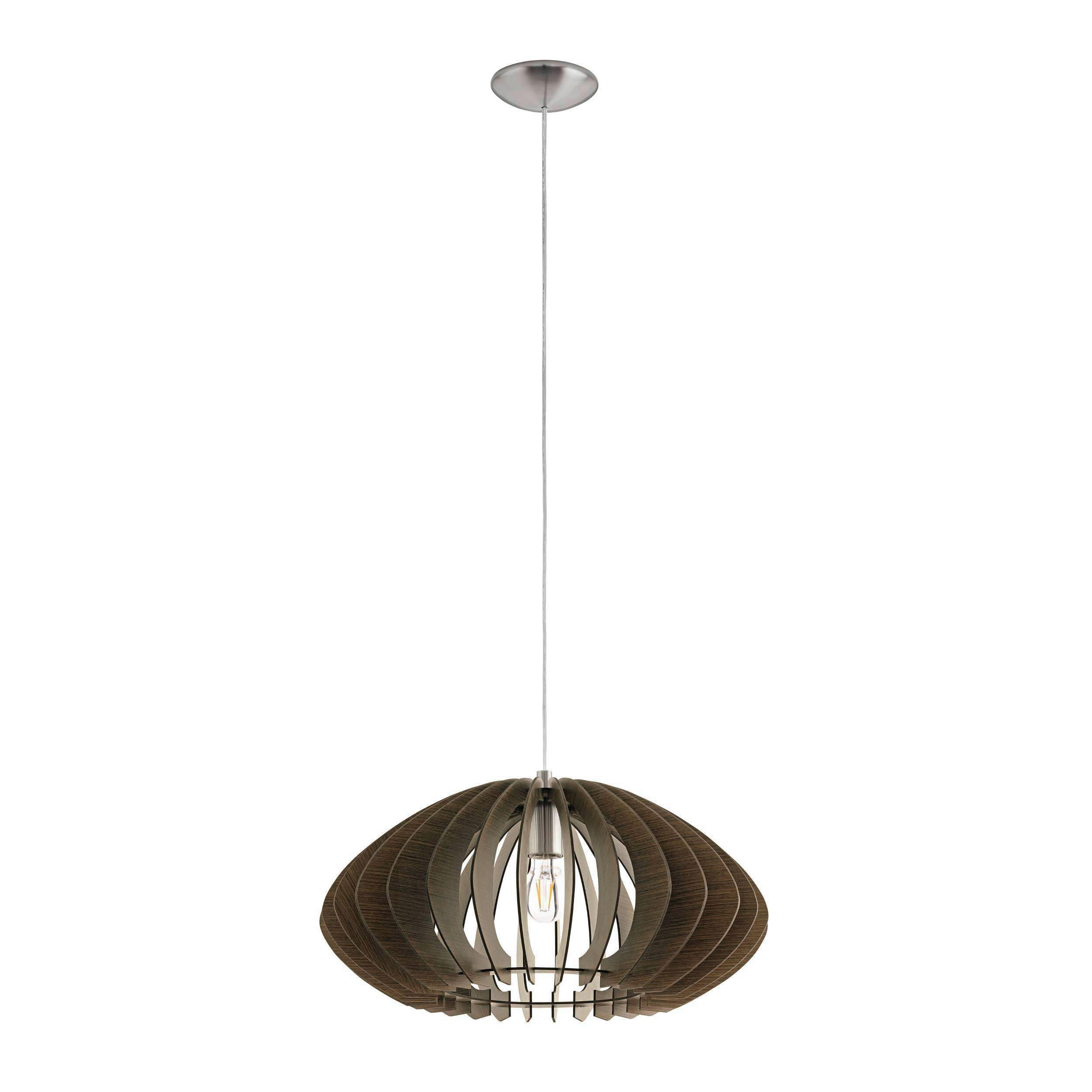 HÄNGELEUCHTE Cossano 50/150 cm   - Dunkelbraun, Natur, Holz/Metall (50/150cm) - Eglo