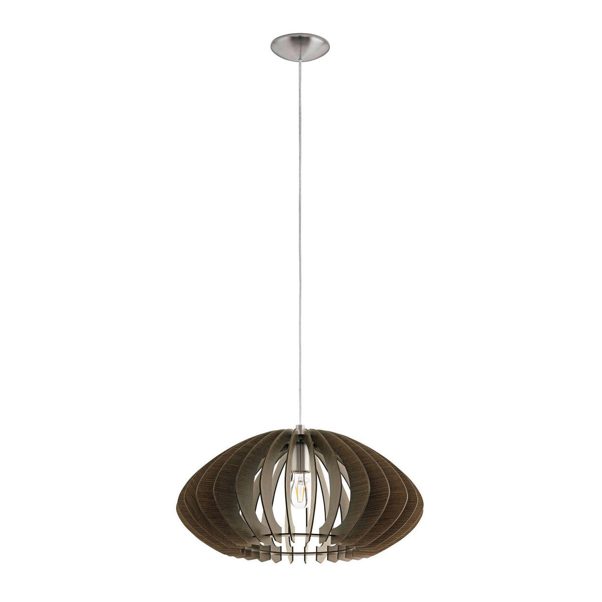 HÄNGELEUCHTE 50/150 cm  - Dunkelbraun, Natur, Holz/Metall (50/150cm) - Eglo