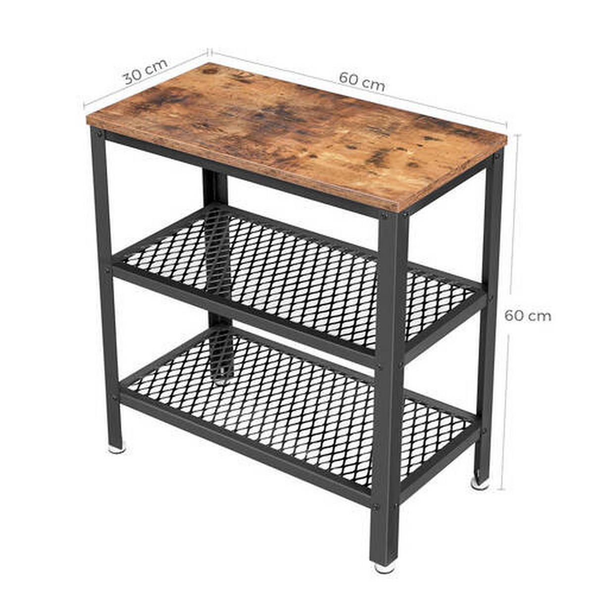 BEISTELLTISCH Braun, Schwarz rechteckig  - Schwarz/Braun, Trend, Holzwerkstoff/Metall (60/60/30cm) - Boxxx