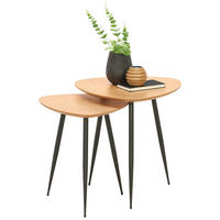 SATZTISCH 48/40/48/40/50/45 cm Eiche furniert Schwarz, Eichefarben Freiform  - Eichefarben/Schwarz, Design, Holz/Holzwerkstoff (48/40/48/40/50/45cm) - Xora