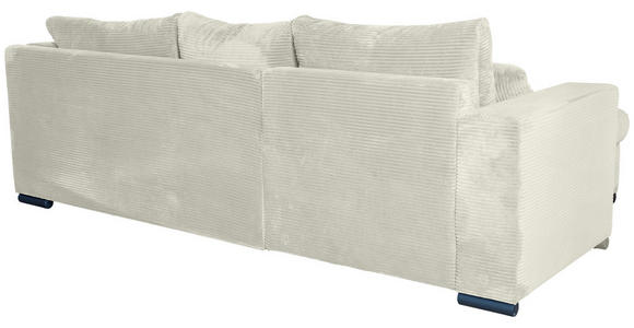 ECKSOFA Creme Cord  - Creme/Schwarz, KONVENTIONELL, Textil/Metall (168/258cm) - Carryhome