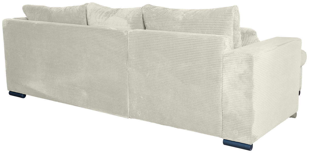 ECKSOFA Creme Cord  - Creme/Schwarz, KONVENTIONELL, Textil/Metall (168/258cm) - Carryhome