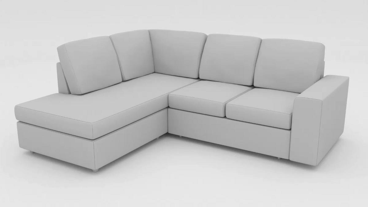 SEDEŽNA GARNITURA, gladka tkanina bež  - bež, Design, kovina/tekstil (260/188cm) - Hom`in