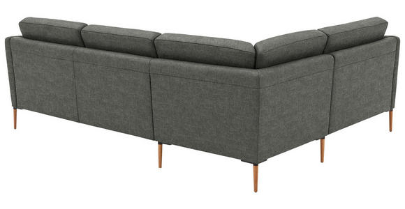 ECKSOFA  in Flachgewebe Grau  189/236 cm  - Eichefarben/Grau, Design, Holz/Textil (189/236cm) - Valnatura