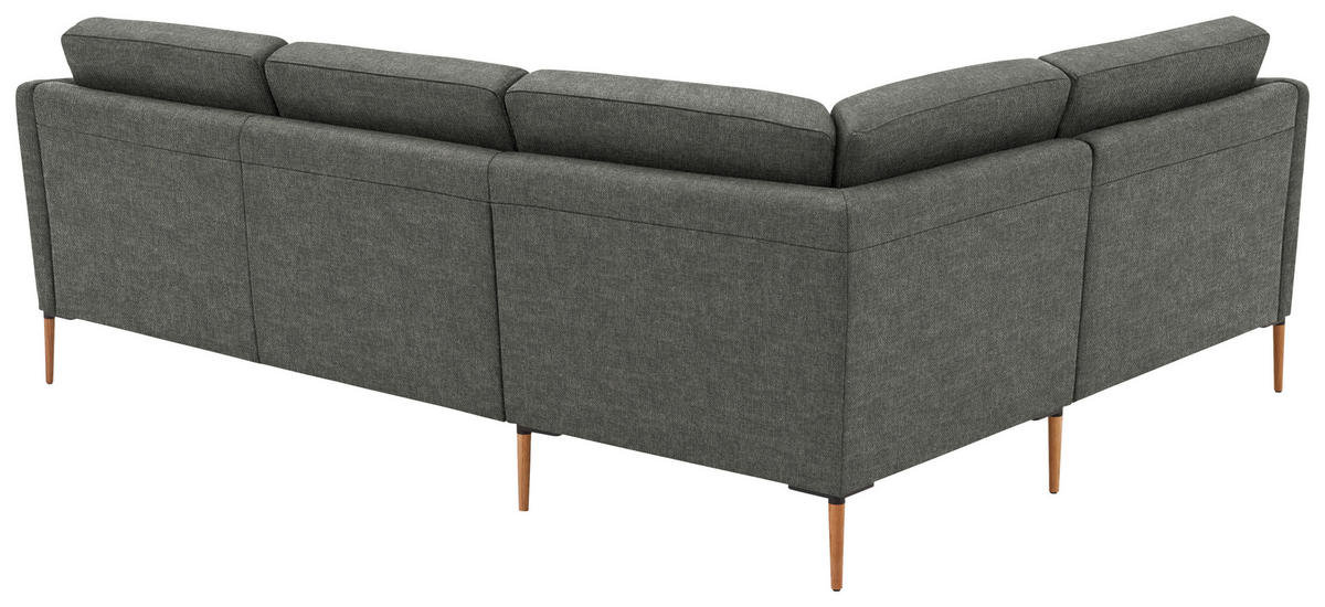 ECKSOFA  in Flachgewebe Grau  189/236 cm  - Eichefarben/Grau, Design, Holz/Textil (189/236cm) - Valnatura
