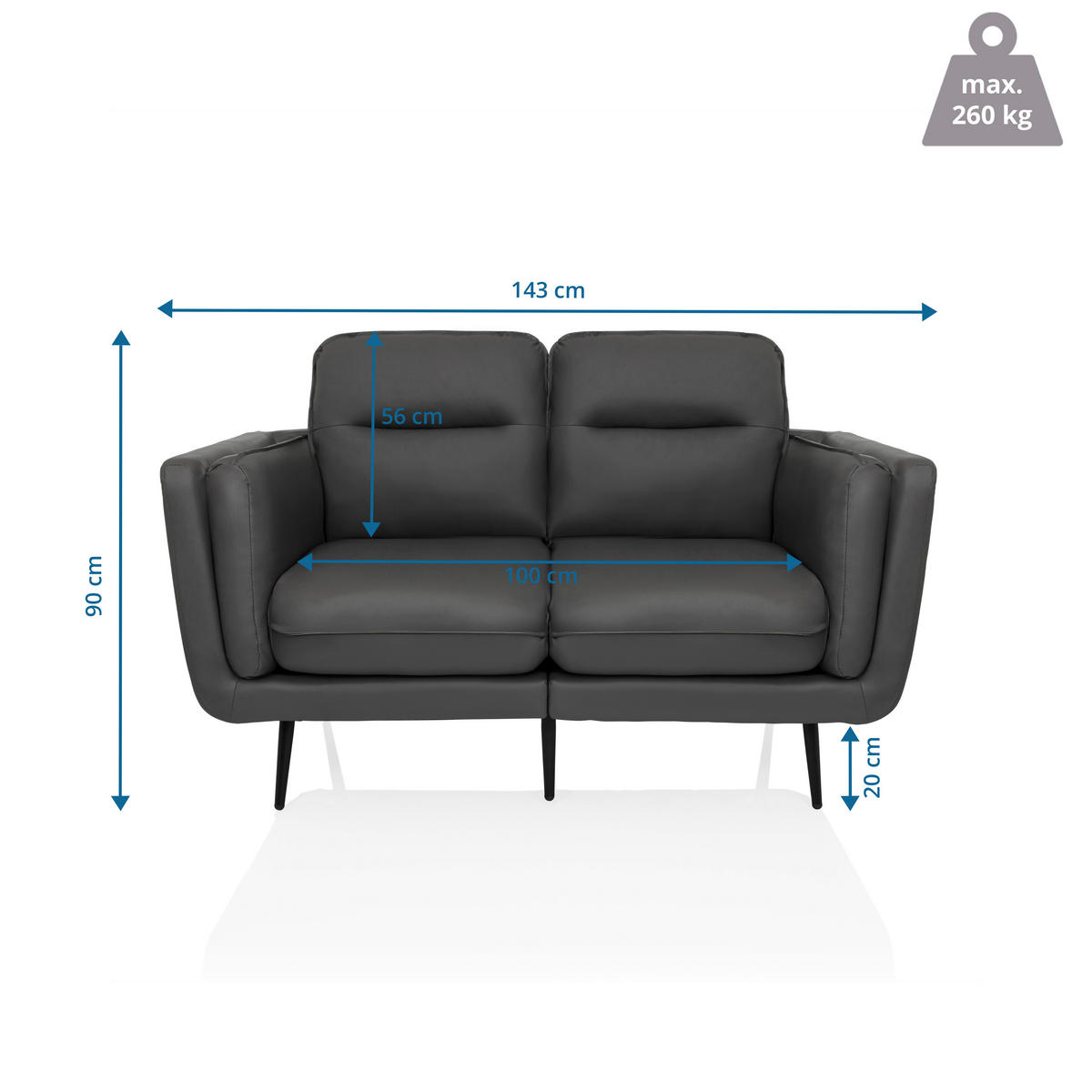 LOUNGESOFA  - Grau, MODERN, Textil (143/70/73cm) - MID.YOU