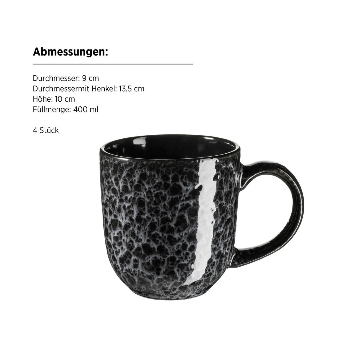 KOMBISERVICE Filippa 16-teilig  - Schwarz, Trend, Keramik - Mäser