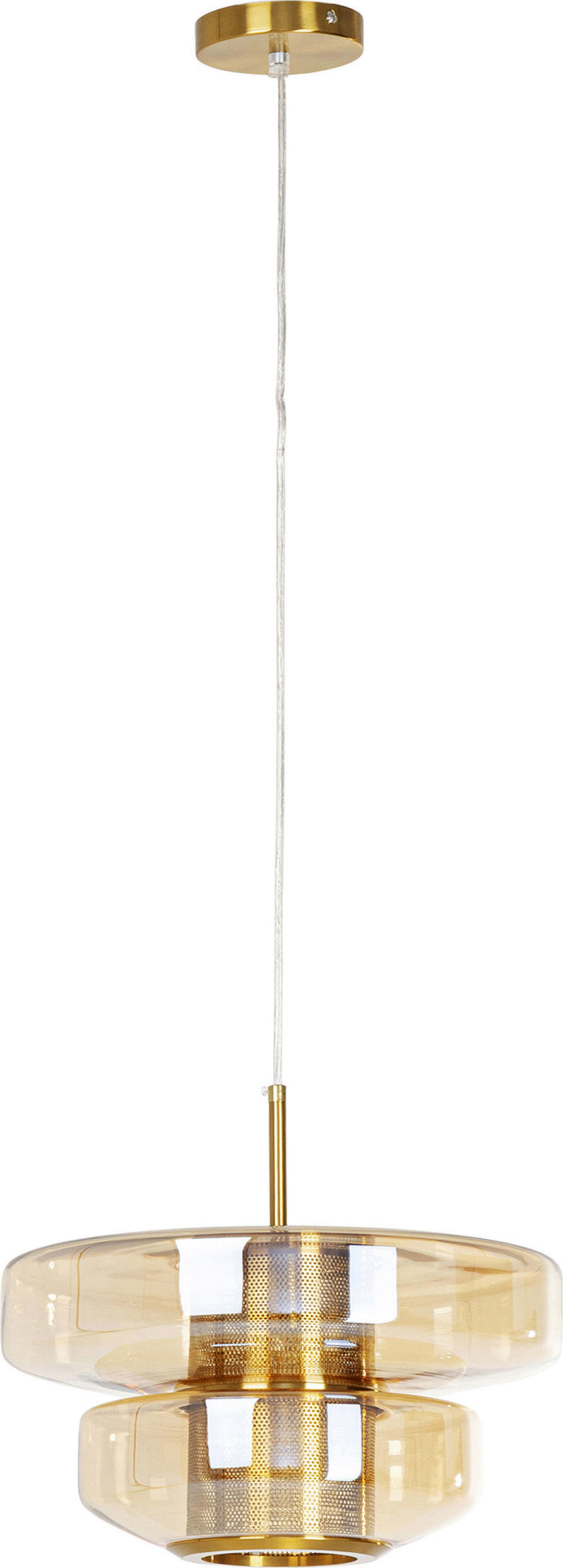 HÄNGELEUCHTE 57697 Hängeleuchte Arcadia 34/180/34 cm  - Gelb, Design, Glas/Metall (34/180/34cm) - Kare-Design