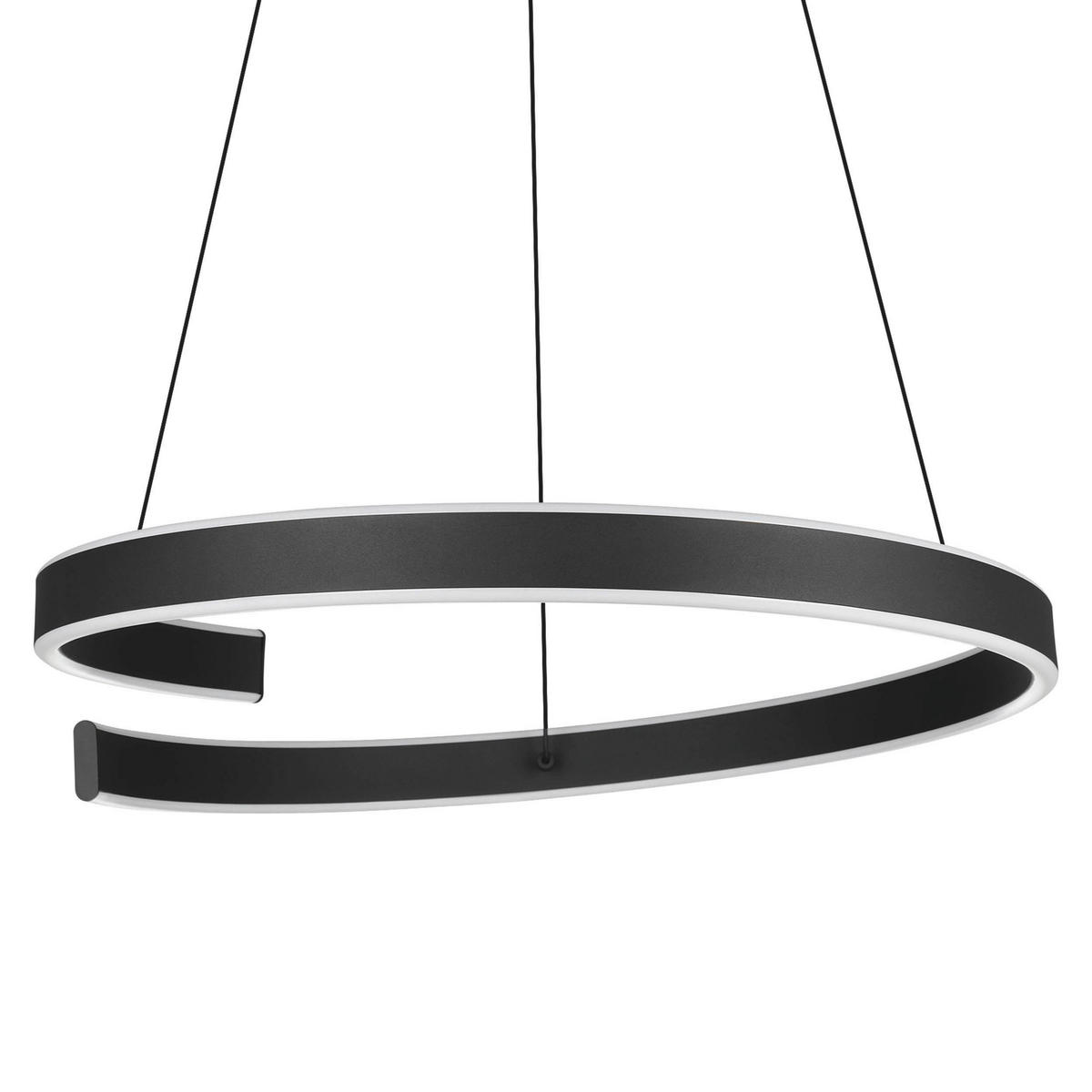 LED-HÄNGELEUCHTE 60/154 cm  - Schwarz/Weiß, Design, Kunststoff/Metall (60/154cm)