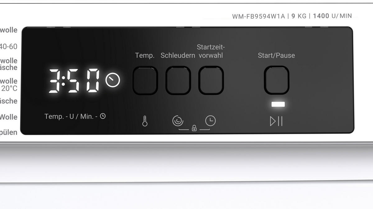 WASCHMASCHINE WM-FB9594W1A-DE  - Weiß, Basics, Glas/Kunststoff (59,7/84,5/58,2cm) - Daewoo