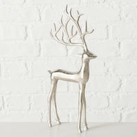 DEKOHIRSCH - Silberfarben, Basics, Metall (17,5/5/36,5cm)