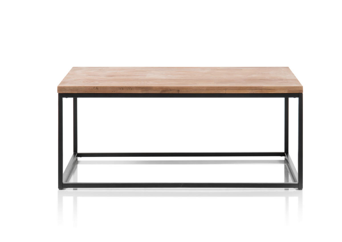 COUCHTISCH Asteiche massiv rechteckig Schwarz, Eichefarben  - Eichefarben/Schwarz, MODERN, Holz/Metall (110/45/60cm) - MID.YOU