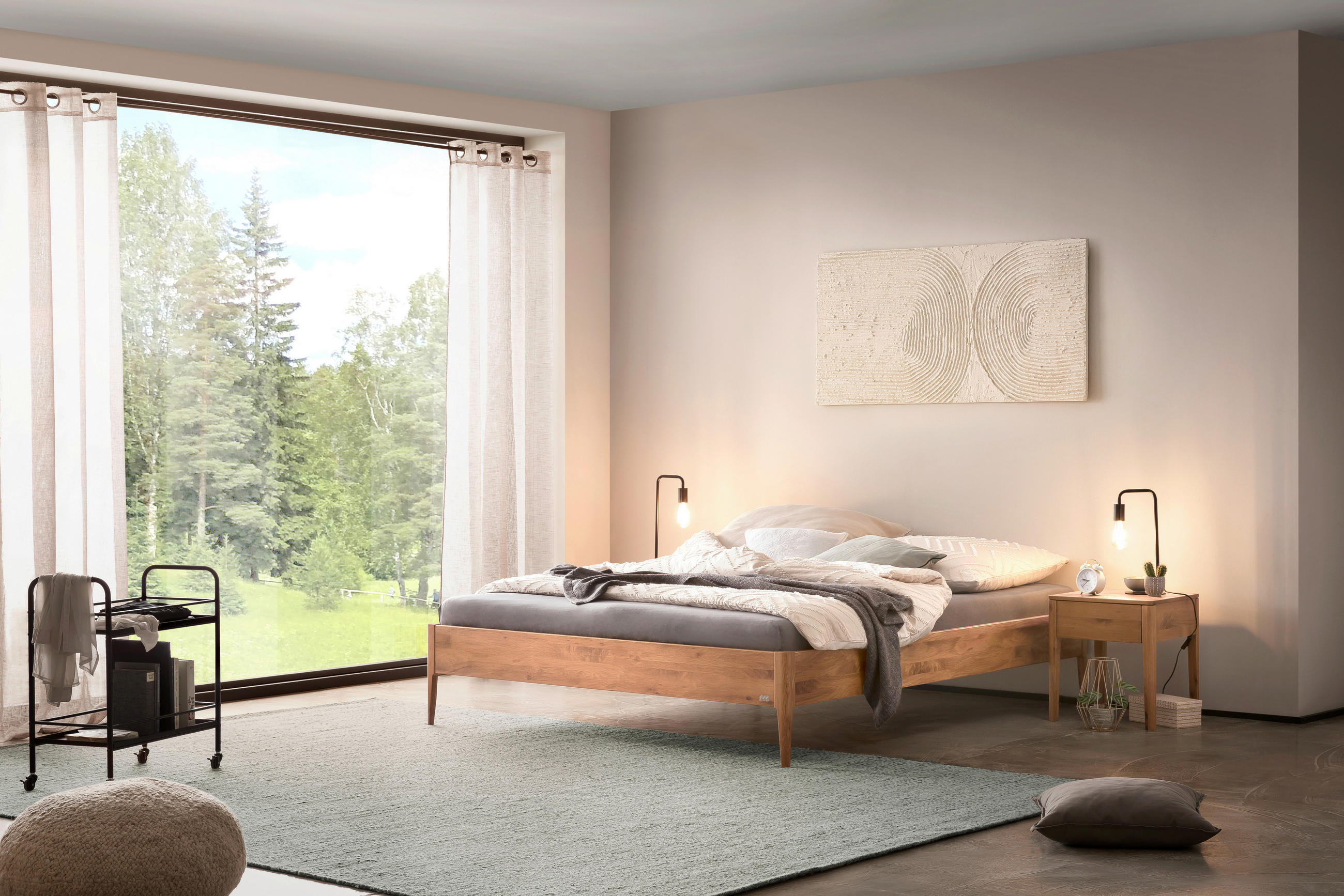 BETT 140/200 cm  in Wildeiche  - Wildeiche, Basics, Holz (140/200cm) - Hasena