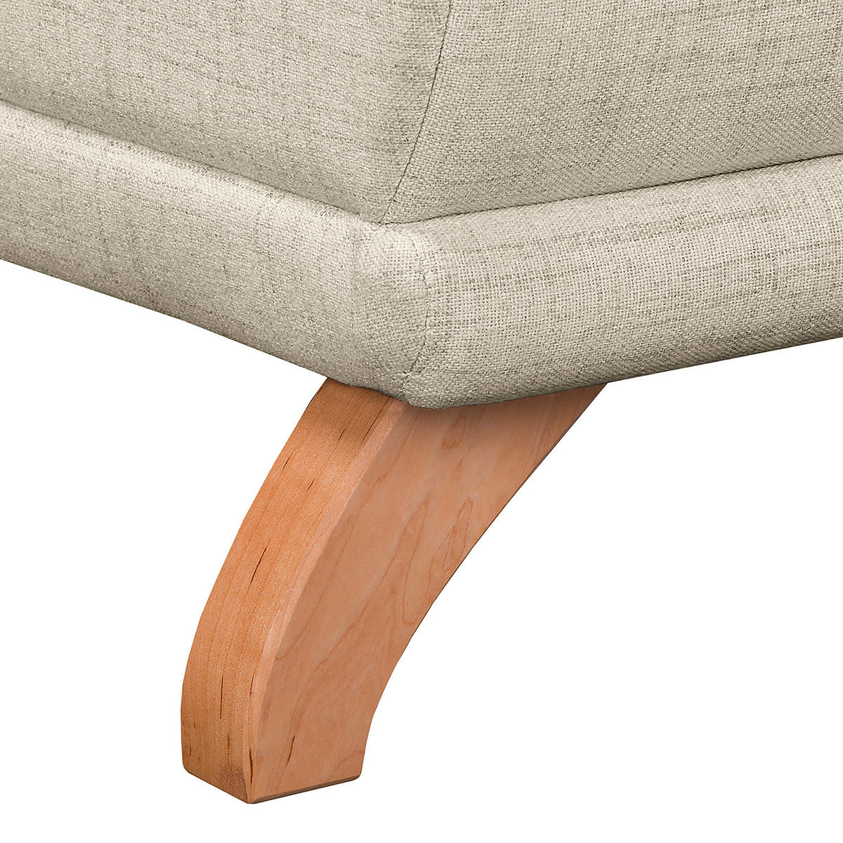 ECKSOFA in Textilgeflecht Hellgrau  - Wengefarben/Hellgrau, Design, Holz/Textil (257/174cm) - Livetastic