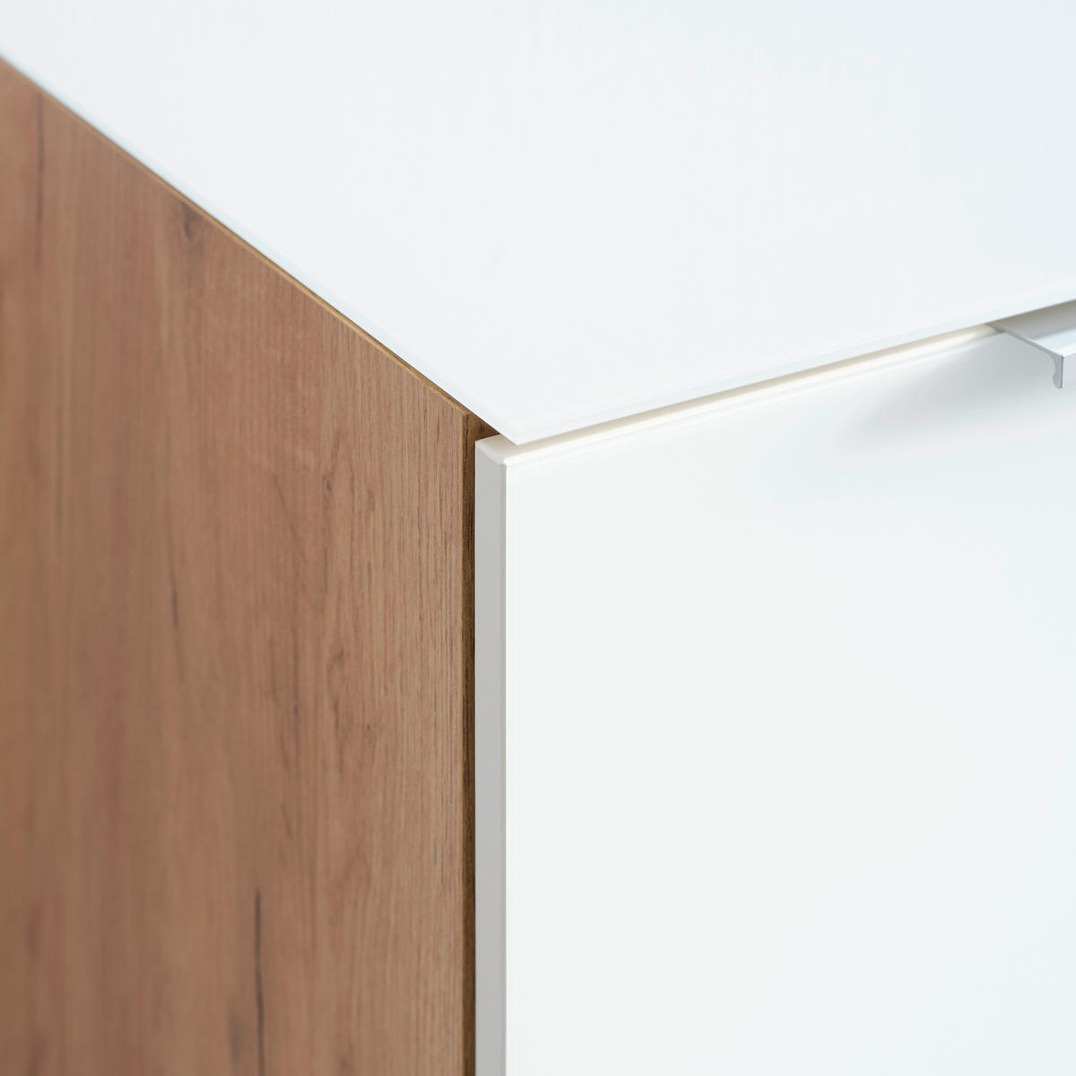 TÁLALÓSZEKRÉNY 134/102/42 cm  - krómszínű/tölgyfa színű, Modern, műanyag/faalapú anyag (134/102/42cm) - Premium Living