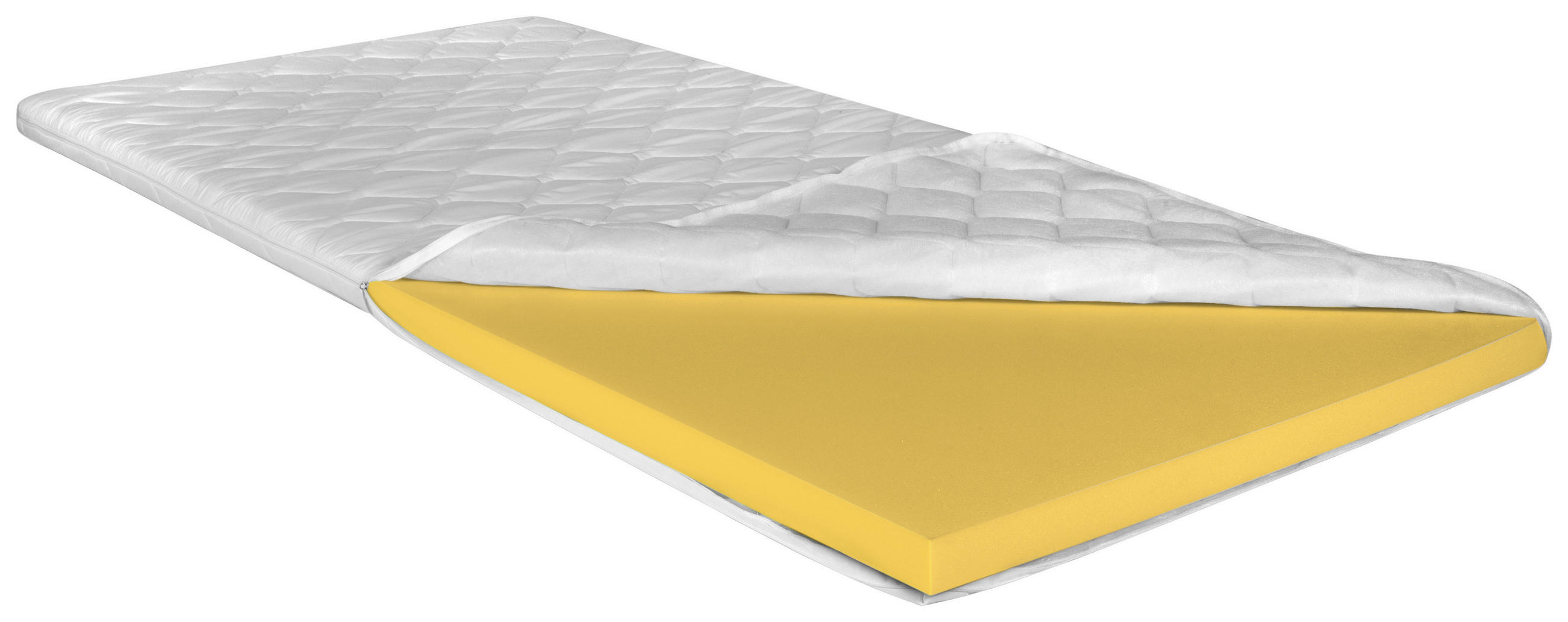 VRCHNÍ MATRACE, 90/200 cm - bílá/světle modrá, Basics, textil (90/200cm) - Sleeptex