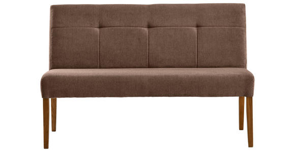 SITZBANK 137/92/66 cm Webstoff Braun, Eichefarben Eiche massiv  - Eichefarben/Braun, KONVENTIONELL, Holz/Textil (137/92/66cm) - Cantus