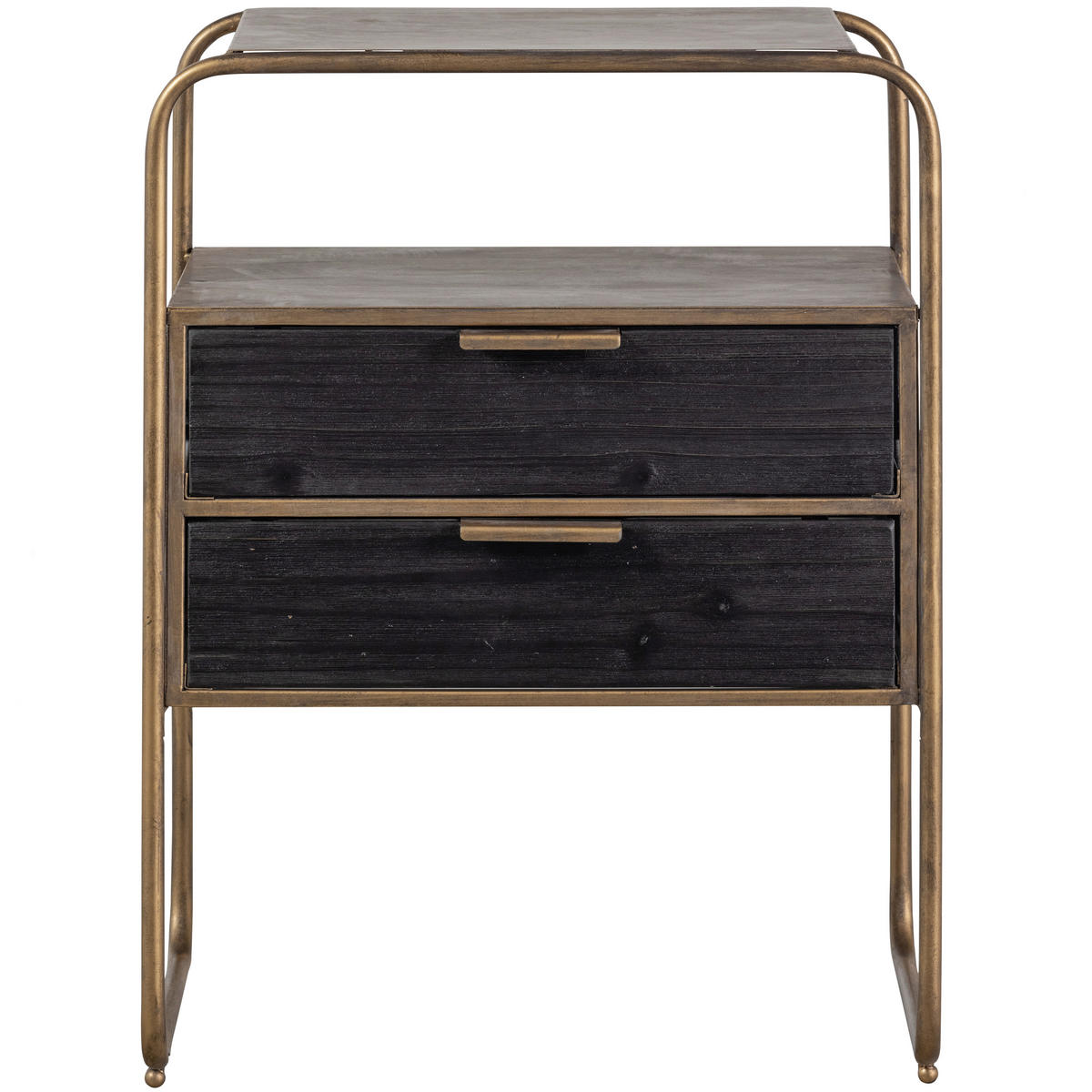NACHTTISCH  in Messingfarben  - Messingfarben/Schwarz, Design, Holz/Metall (45/38/62cm) - Livetastic