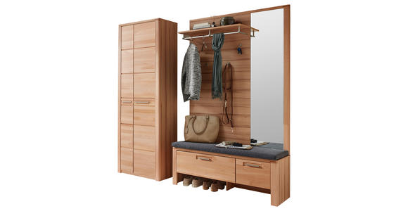 GARDEROBE 4-teilig in 200/201/40 cm - Buchefarben, Natur, Glas/Holzwerkstoff (200/201/40cm) - Linea Natura