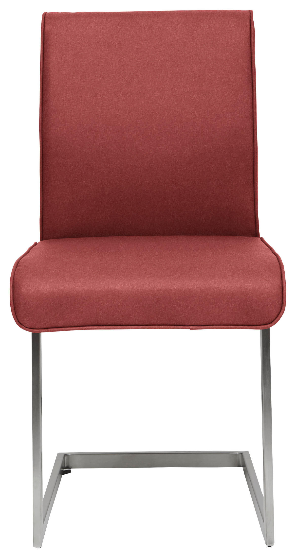 SCHWINGSTUHL  in Stahl Mikrofaser  - Edelstahlfarben/Rot, Design, Holzwerkstoff/Textil (48/91/60cm) - Dieter Knoll