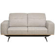 2-SITZER-SOFA in Struktur Beige  - Beige/Schwarz, Design, Holz/Textil (174/76-97/102cm) - Novel