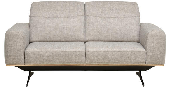 2-SITZER-SOFA in Struktur Beige  - Beige/Schwarz, Design, Holz/Textil (174/76-97/102cm) - Novel