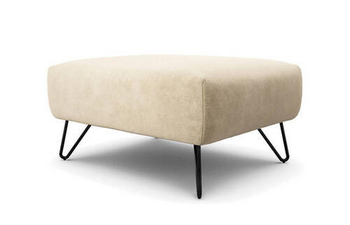 HOCKER in Textil Naturfarben  - Schwarz/Naturfarben, Design, Textil/Metall (90/70/46cm) - SENSOO